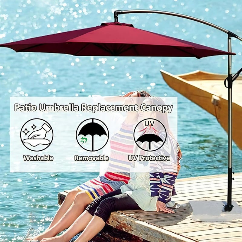 GLDDFDG 10Ft 6 Ribs Patio Umbrella Replacement Canopy (Canopy only), Canopy Replacement UV Protection Waterproof Outdoor Table Market Yard Umbrella Top Outdoor Umbrella Canopy,Black,10FT - Image 3